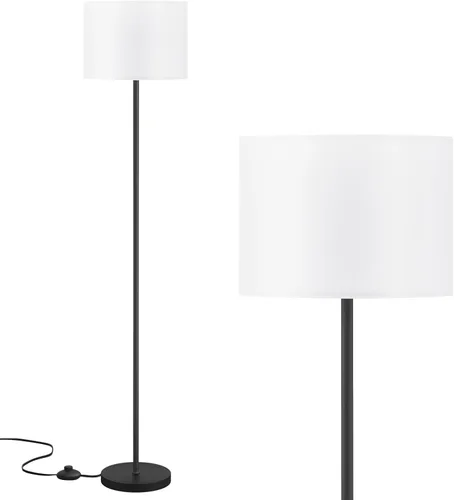Miniatura 8 de Ambimall - Lámpara de pie moderna con control remoto, lámparas altas para sala de estar, habitación, oficina y comedor, pantalla beige con poste