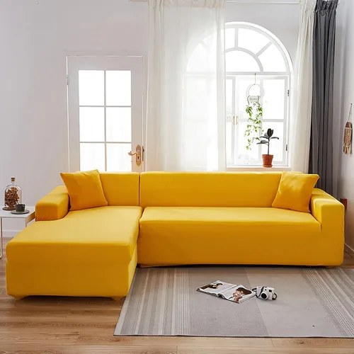 Miniatura 28 de Konsilsa Funda elástica para sofá en forma de L, funda completa para sofá de 1/2/3/4 plazas, protector de muebles suave, antideslizante, lavable a