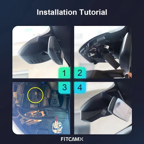 Miniatura 6 de Fitcamx Cámara de tablero delantera 4K+trasera 1080P se adapta para Ford Ranger 2019-2023 XL XLT Lariat (sensor de lluvia), aspecto OEM, WiFi