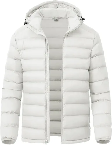Miniatura 14 de YSENTO Men's Down Alternative Jackets Lightweight Water-Resistant Winter Insulated Puffer Coat Detachable Hood