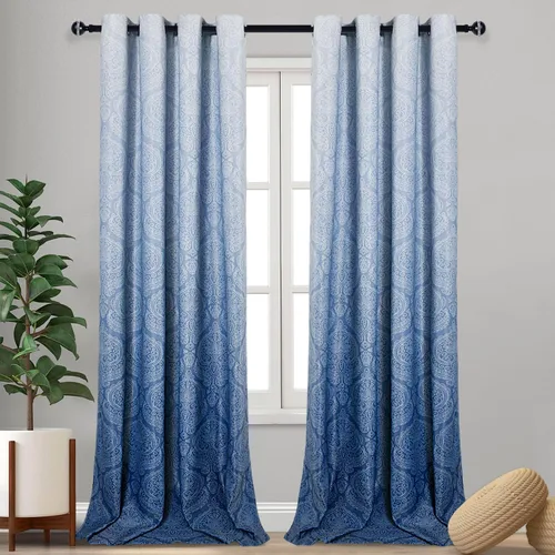 Miniatura 51 de DWCN - Cortinas blackout para dormitorio, diseño de damasco con aislamiento térmico y ojales, para sala de estar, juego de 2 paneles de cortina Gris