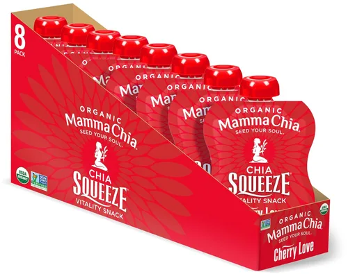 Miniatura 8 de Mamma Chia Organic Vitality Squeeze Snack, fresa y banano, 24 bolsas de chía de 3.05 onzas. Orgánico USDA, sin OMG, vegano, sin gluten y Kosher.