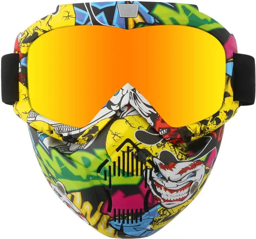 Miniatura 10 de Gafas de motocicleta con máscara facial desmontable, gafas de motocross de cara completa protectoras, gafas ATV, de bicicleta de tierra, MX