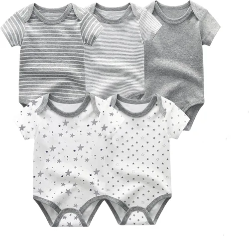 Miniatura 2 de ZAV Ropa unisex para bebés, paquete de 5 mamelucos de manga corta y 3 mamelucos con pies para bebé