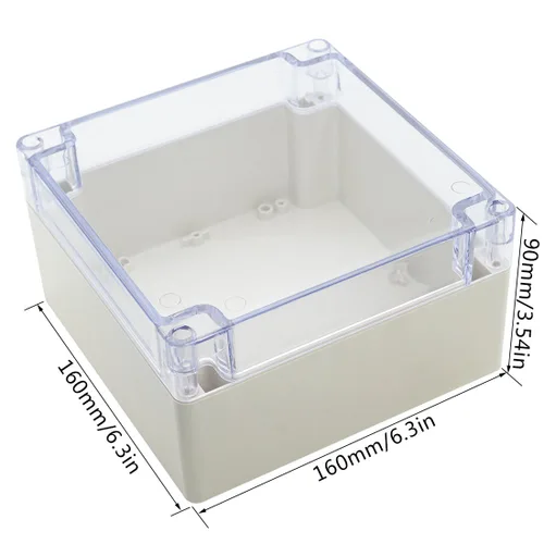 Miniatura 2 de LeMotech Caja de conexiones de plástico ABS a prueba de polvo, impermeable, IP65, caja de recinto eléctrico universal para proyectos, color gris