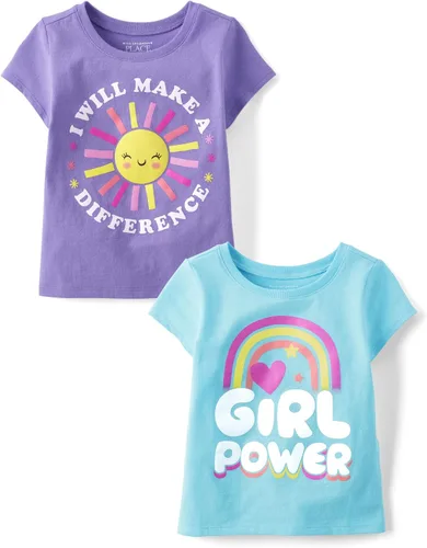 Miniatura 10 de The Children's Place Camisetas estampadas de manga corta para bebés y niñas pequeñas, con diseño de unicornios y mariposas, a la moda, paquete de 3