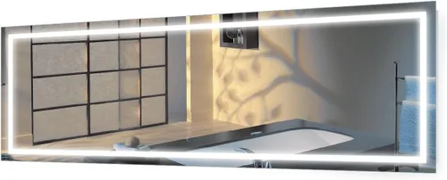Miniatura 10 de Krugg Espejo de baño LED cuadrado de 24 x 24 pulgadas Espejo de tocador iluminado incluye atenuador y desempañador Montaje en pared vertical u