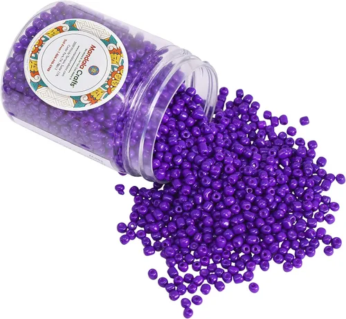 Miniatura 30 de Mandala Crafts Cuentas de cristal 6/0 para abalorios – 2500 cuentas redondas negras pequeñas Rocaille de 0.157 pulgadas para hacer joyas, collares
