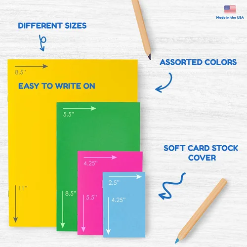 Miniatura 5 de Hygloss Libros en blanco de 2.75 x 4.25 pulgadas, paquete de 100 unidades, tapa blanda de colores surtidos para dibujar y escribir, libros vacíos