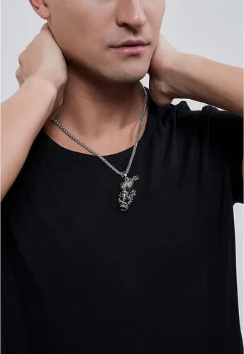 Miniatura 16 de YAMI Collar de alas angulares para hombre, ángel de la guarda, dragón, cuervo, pulpo, collar de anime, collar de acero inoxidable 316