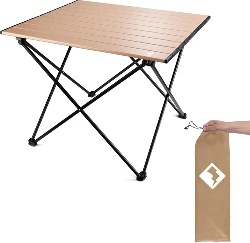 Miniatura 12 de VILLEY - Mesa auxiliar de aluminio portátil, ultraligera y plegable con bolsa de transporte, para acampar, cocinar al aire libre, picnic