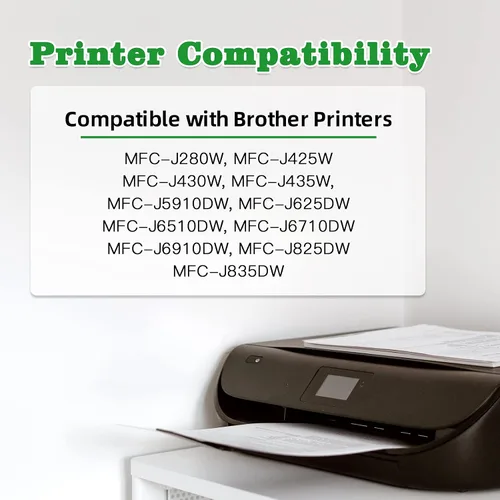 Miniatura 2 de Cartucho de tinta compatible de repuesto para Brother LC75 LC71 LC71 Black LC71BK LC75BK Cartuchos de tinta para impresora Brother MFC-J280W, J425W