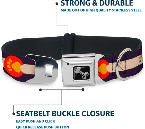 Miniatura 4 de Buckle-Down - Collar de perro con diseño de bandera de Colorado (13.0 – 18.0 in)