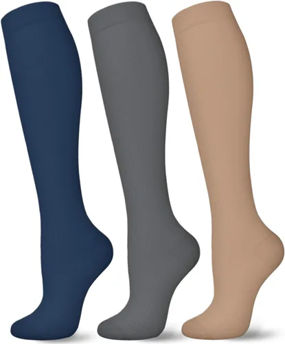 Calcetines de compresión médica para mujeres y hombres, 15-20mmHg Soporte graduado para enfermeras, calcetines atléticos, de viaje y vuelo