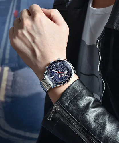 Miniatura 2 de BENYAR Fashion Men's Quartz Chronograph Waterproof Silicone Watches Business Casual Sport Design Wrist Watch for Men Perfect for Father Son Black