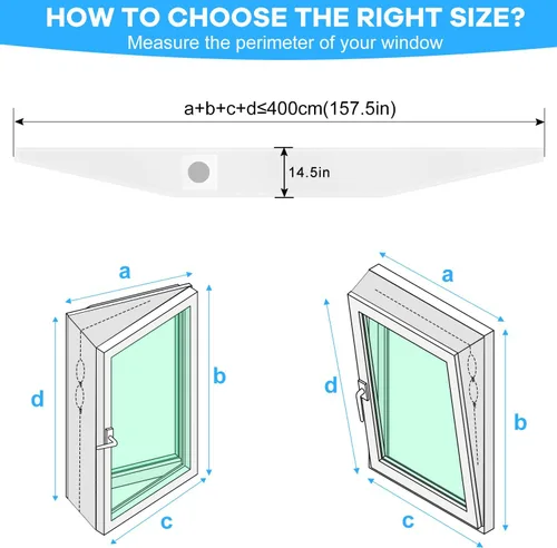 Miniatura 4 de Kit de sellado de ventana de CA portátil de 157.5 in (157 pulgadas) con acoplador universal para manguera de escape de 5.1"/5.9", kit de sellado