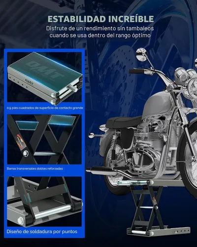Miniatura 3 de Orion Motor Tech Elevador de motocicleta, gato elevador de tijera de motocicleta de 1100 libras con mango ancho en T de cubierta de 3/8 pulgadas