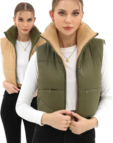 Miniatura 40 de Xeoxarel Chaleco acolchado corto con bolsillos para mujer (XS-XXL)