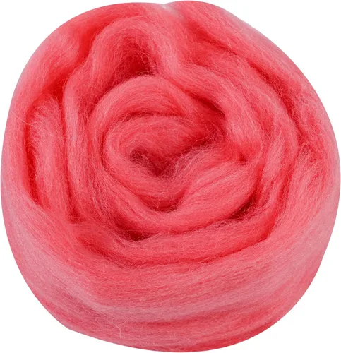 Miniatura 43 de 24 tipos de lana rosa, 4.23 oz (120 g), adecuado para fieltro húmedo y fieltro de aguja de telas hiladas de lana. Un paquete de prueba está Tonos