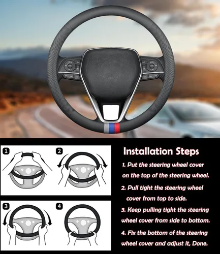 Miniatura 9 de XHRING Funda para volante de coche para BMW X5 X3 X7 3 5 Series 328i 528i 535i 530i 540i 320i X1 X2 X4 X6 1 2 4 6 7 8 M2 M3 M4 M5 M6 M8 Series e90