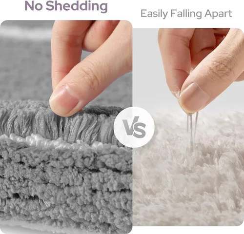 Miniatura 6 de HOMEIDEAS - Juego de alfombras para baño (2 piezas), de microfibra súper suave y absorbente, con borlas, antideslizantes y lavables a máquina