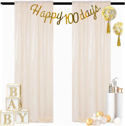 Miniatura 13 de ShinyBeauty PHOTOBOOTH - Fondo de tela de lentejuelas, telón de fondo de boda, telón de fondo óxido, cortinas de lentejuelas, cortinas de Negro