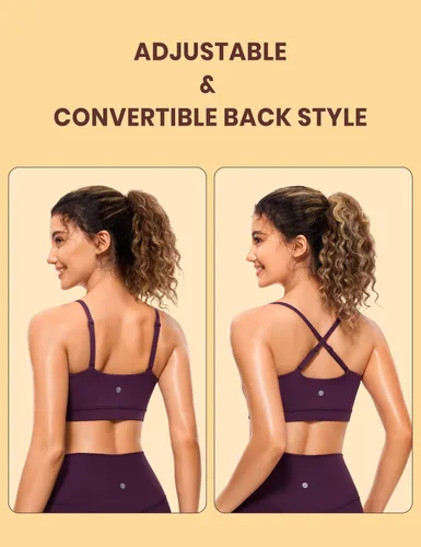 Miniatura 5 de CRZ YOGA Butterluxe - Brasier deportivo ajustable con tirantes delgados para mujer, con relleno, sin varillas, cuello cuadrado, para entrenamiento