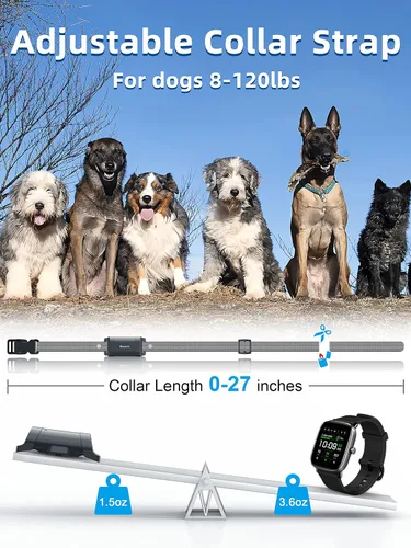 Miniatura 7 de Collar de Entrenamiento para Perros Bousnic con Control Remoto - Collares de Descarga para Perros Impermeables de 4000ft para 2 Perros, para Perros