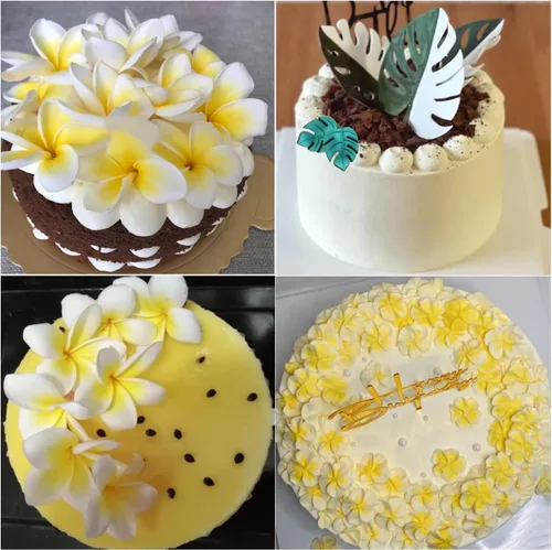 Miniatura 5 de Mujiang Molde de silicona con hojas de flores tropicales, moldes de fondant de flores de plumeria, molde de caramelo de hoja de Monstera