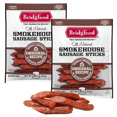 Miniatura 13 de Bridgford Smokehouse - Palitos de salchicha Teriyaki de 5 onzas, paquete de 2 – Hecho con carne de res y cerdo – Sin gluten y alto contenido