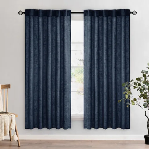 Miniatura 135 de MIULEE Cortinas de lino blanco de 108 pulgadas de largo para dormitorio, sala de estar, cortinas de ventana con textura de lino suave y grueso, Lino
