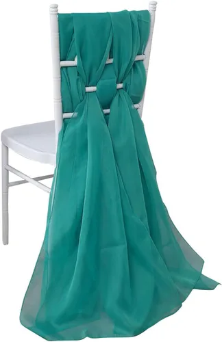 Miniatura 26 de Efavormart - Paquete de 5 bandas de gasa de alta calidad para silla, 22 x 78 pulgadas, amatista violeta, lazos para silla de diseño transparente