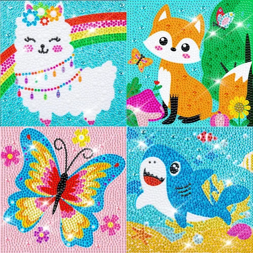 Kits de Arte de Diamante Labeol para Niños, Manualidades para Niñas de 6-8-10-12 años, Arte de Diamante Fácil para Hacerlo Tú Mismo, Adhesivos de