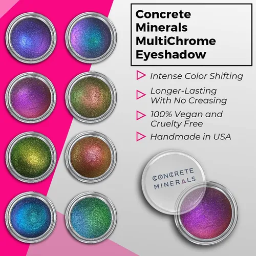 Miniatura 6 de Concrete Minerals Sombra de ojos multicromo, cambio de color intenso, de larga duración sin arrugas, 100% vegano y libre de crueldad, hecho a mano