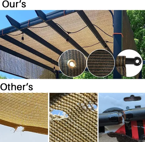 Miniatura 4 de Toldo de repuesto para pérgola de 8 x 12 pies con ojales, varillas con peso, permeables para patio al aire libre, porche, patio trasero, glorieta