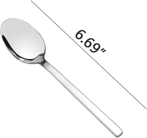 Miniatura 2 de Juego de cucharas de postre de acero inoxidable, 12 piezas, 6.69 pulgadas