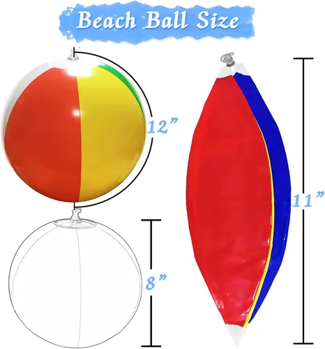 Miniatura 3 de Beach Balls 3PCS, 16'' Inflatable Beach Balls for Kids Bulk, Swimming Pool Toys Beach Toys for Summer Water Games, Hawaiian Tropical Theme Party