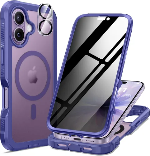 Miniatura 27 de seacosmo para iPhone Air Funda, Carcasa Completa con Protector de Privacidad de Vidrio Templado 9H Integrado y Protector de Lente de Cámara