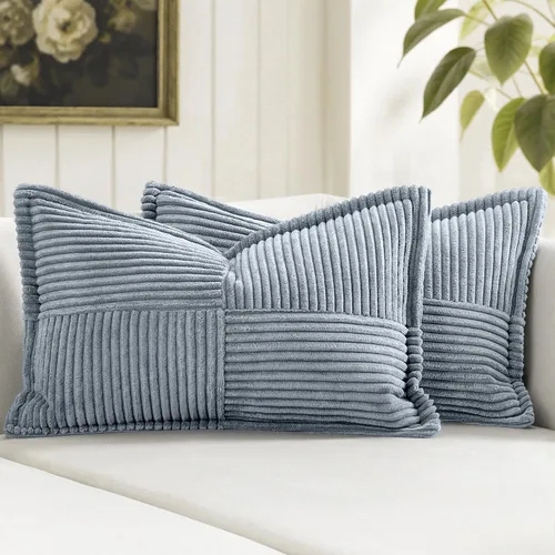 Miniatura 91 de MIULEE - Juego de 2 fundas de almohada decorativas para sofá, cama, sala de estar, 18 x 18 pulgadas, azul bohemio, acentos de estilo bohemio