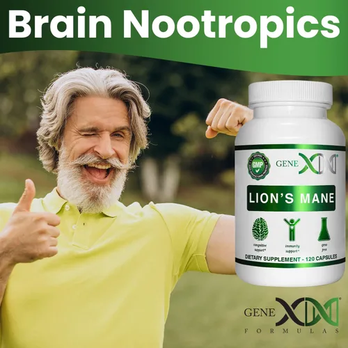 Miniatura 6 de Genex Formulas Suplemento de melena de león con extracto de melena de león 100% - Suplemento de apoyo cerebral nootrópicos 1000 mg/porción