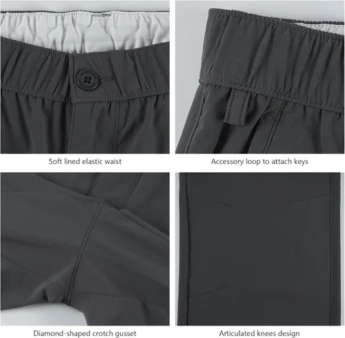 Miniatura 5 de BASSDASH Pantalones cargo de pesca para hombre, resistentes al agua, de secado rápido, ligeros, UPF 50+ para senderismo al aire libre, pantalones