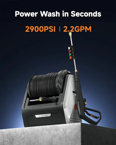 Miniatura 9 de Giraffe Tools Lavadora a presión montada en la pared G30 con motor mejorado de 1800 W, máximo 2900 PSI, lavadora eléctrica de 2.2 GPM con manguera