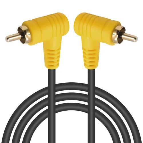 Miniatura 12 de Duttek Cable RCA de ángulo recto de 5 pies/4.9 ft, estéreo de 90 grados macho a macho con puerto chapado en oro 4K para amplificadores, cine