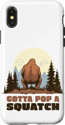 Miniatura 5 de Funda divertida para iPhone 16, diseño de Bigfoot Gotta Pop A Squatch Squat Poop Joke