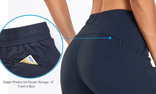 Miniatura 3 de Oalka - Pantalones deportivos para mujer, con cintura alta y bolsillos, para hacer deporte, yoga y entrenar