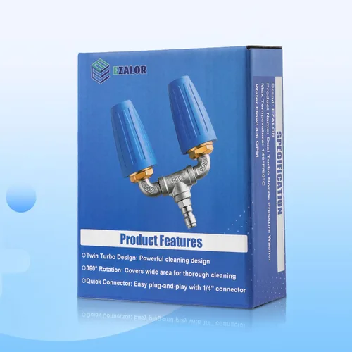 Miniatura 8 de Lavadora a presión con boquilla turbo doble, boquilla turbo giratoria de 360° con conector rápido de 1/4 pulgadas, boquilla doble turbo de orificio