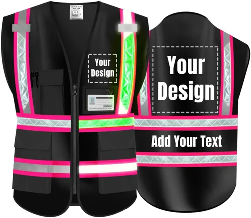 Miniatura 9 de Chaleco de Seguridad Reflectante de Alta Visibilidad Personalizable con Logo y 5 Bolsillos Hi Vis Chaleco Ropa de Trabajo Protectora para Exteriores