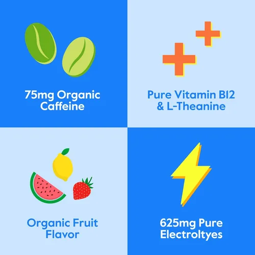 Miniatura 3 de Nectar Energy Booster - Cafeína Orgánica, B12 y Electrolitos - Sin Azúcar y Cero Calorías – Café Saludable, Bebida Energética y Alternativa a