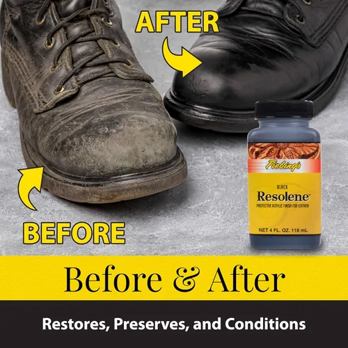 Miniatura 5 de Fiebing's Acrylic Resolene (4 onzas, negro) - Acabado protector de cuero acrílico - Capa superior flexible y resistente al agua para botas teñidas