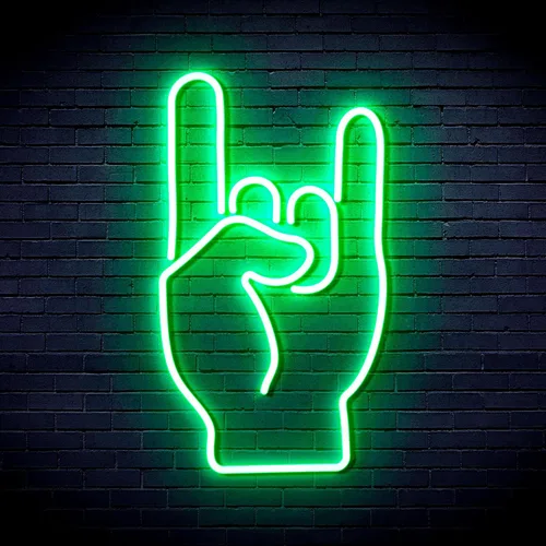 Miniatura 16 de AdvPro Rock On Hand Sign Flex Silicone LED Neon Sign - Azul - st16s32-fnu0067-b